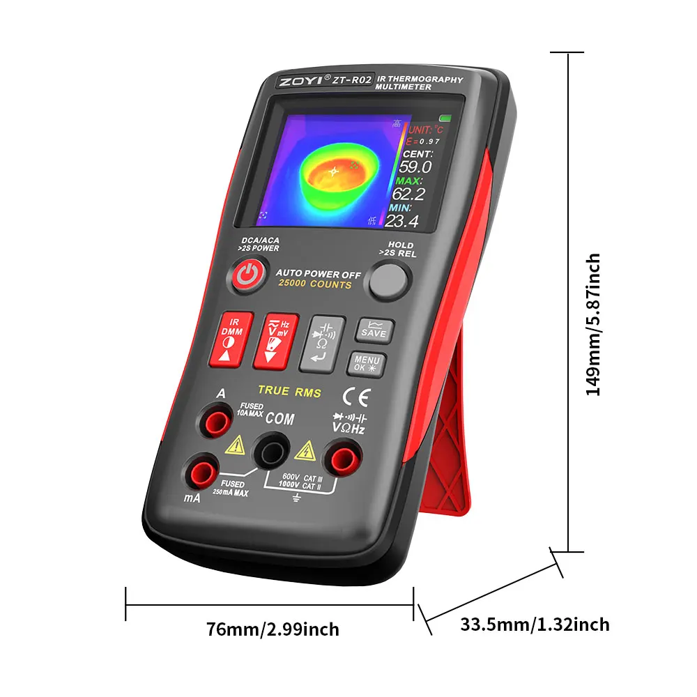 ZOYI ZT-R02 2-in-1 Thermal Multimeter 240x240 IR