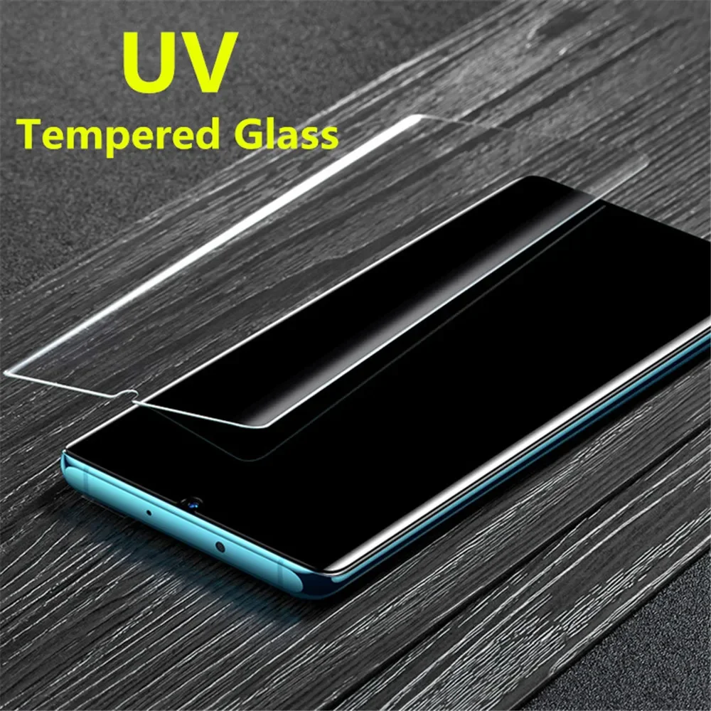 UV Liquid Adhesive Tempered Glass for Samsung Galaxy S23 Ultra S23+ S22 S21S20 Fingerprint-unlock Screen Protector Cover Film 9H