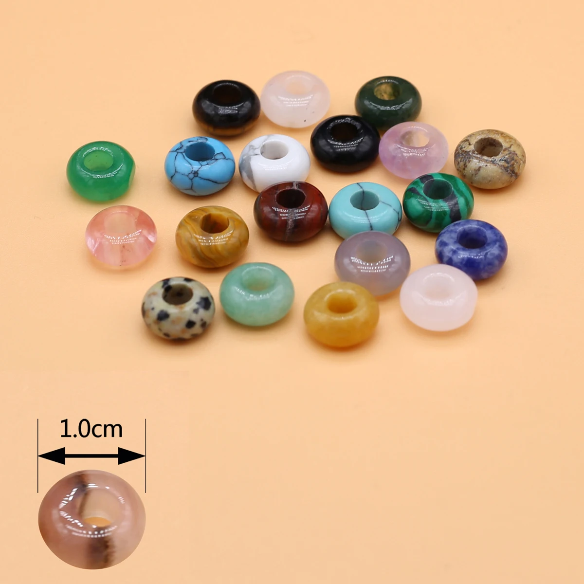 10pcs 5x10mm Abacus Beads Shape Natural Stone Crystal Beads Tiger Eye Agate Quartz Beads for Jewelry Making Necklace Bracelet