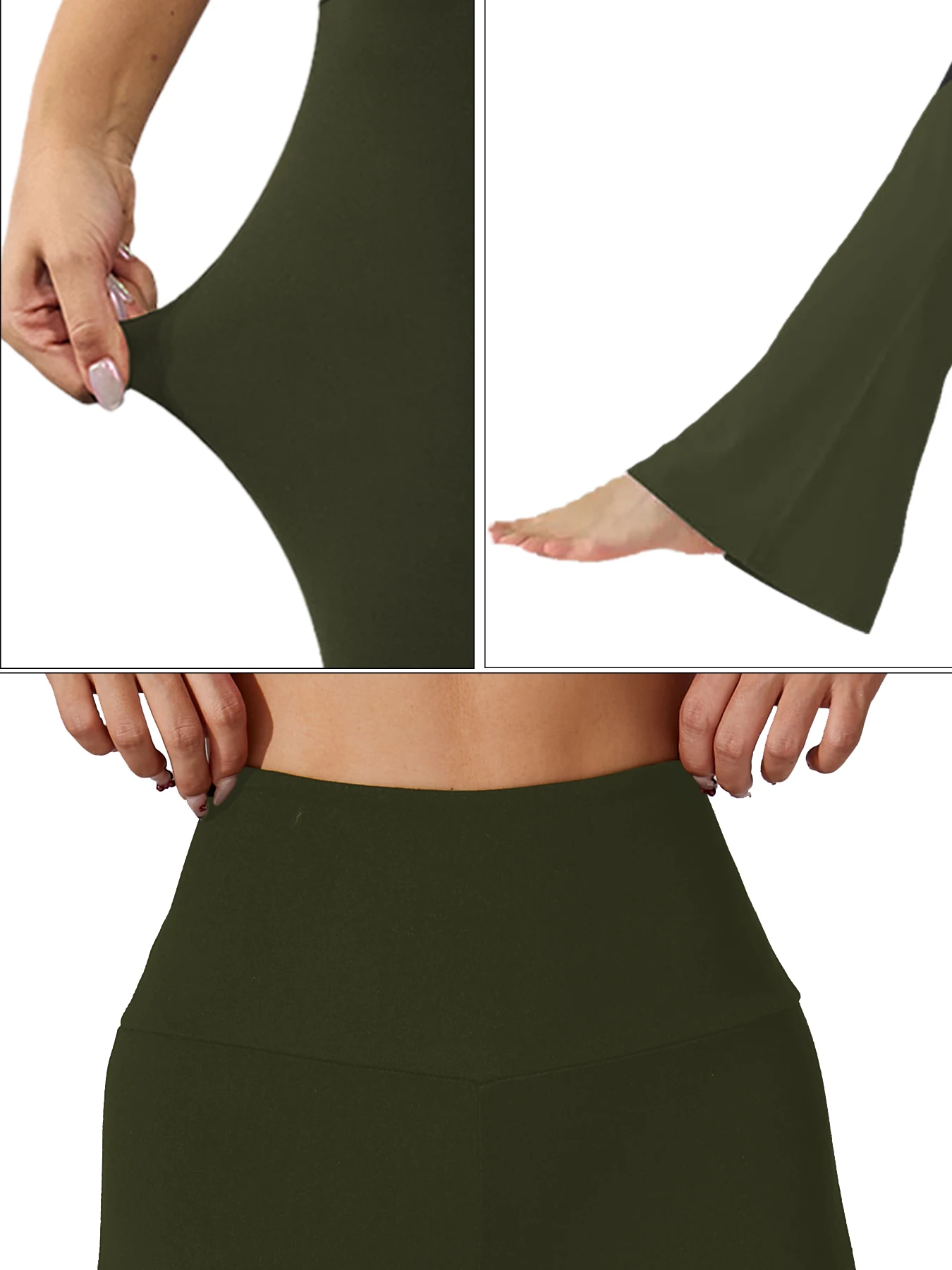 Elegante Damen-Flare-Hose mit hohem Bund für Yoga-Workouts. Geeignet für Damen-Leggings zur Freizeitnutzung. – Detail 4