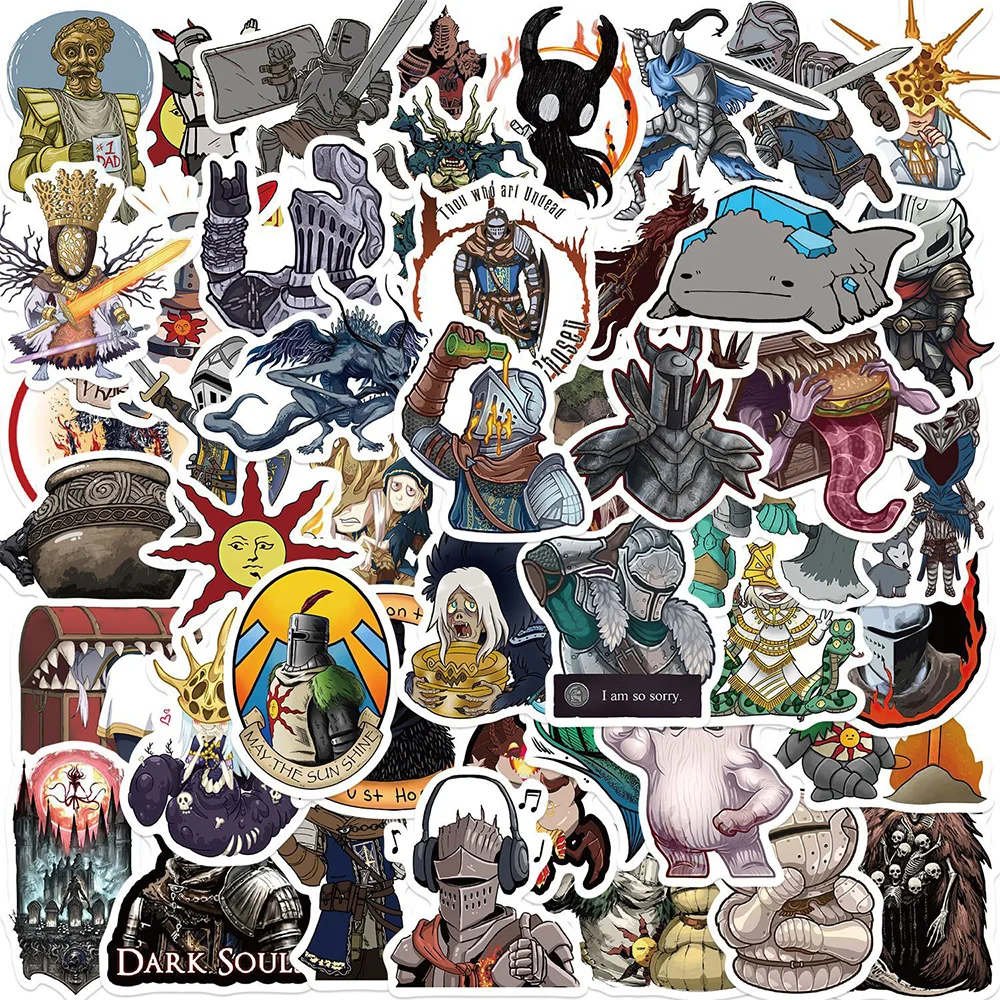 

10/30/50pcs Classic Horror Game Dark Souls Stickers for Phone Skateboard Notebook Cool Graffiti Decals Cartoon Kids Sticker Toys