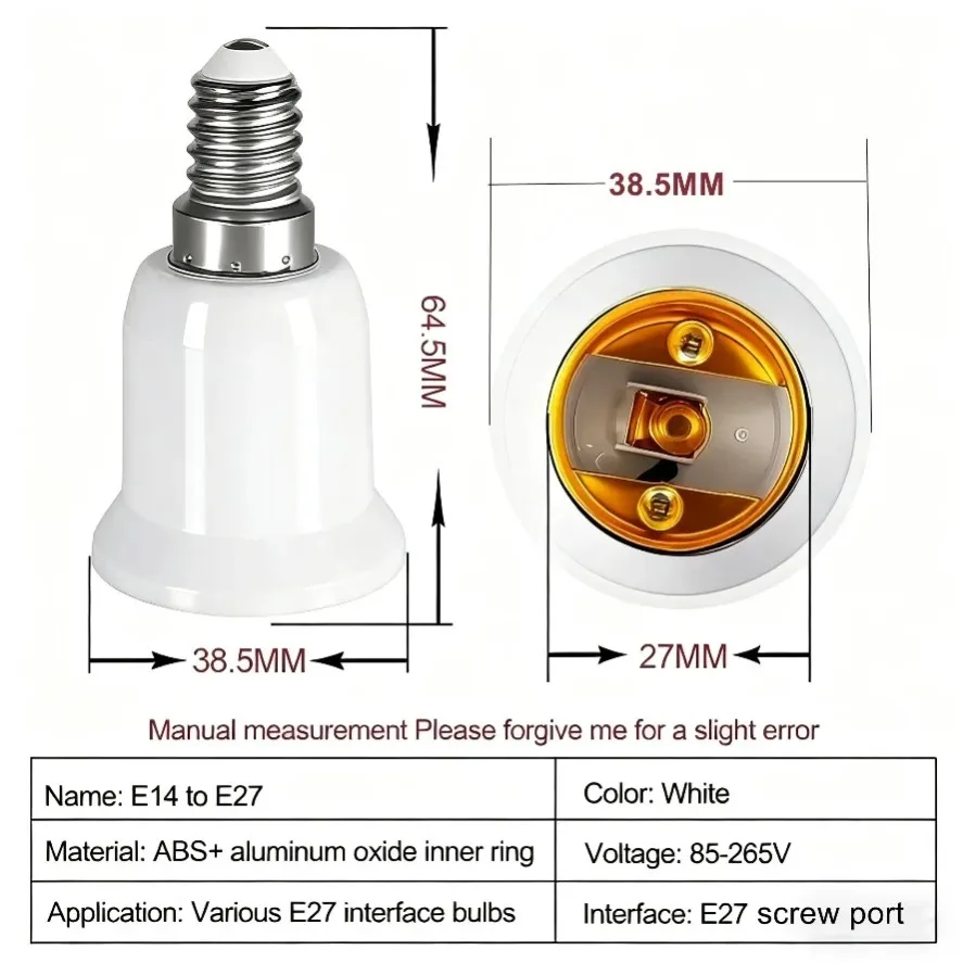 Standard E14 To E27 Adapter Conversion Socket 220V 110V Plastic Converter High Quality Material Socket Bulb Adapter Lamp Holder image 2