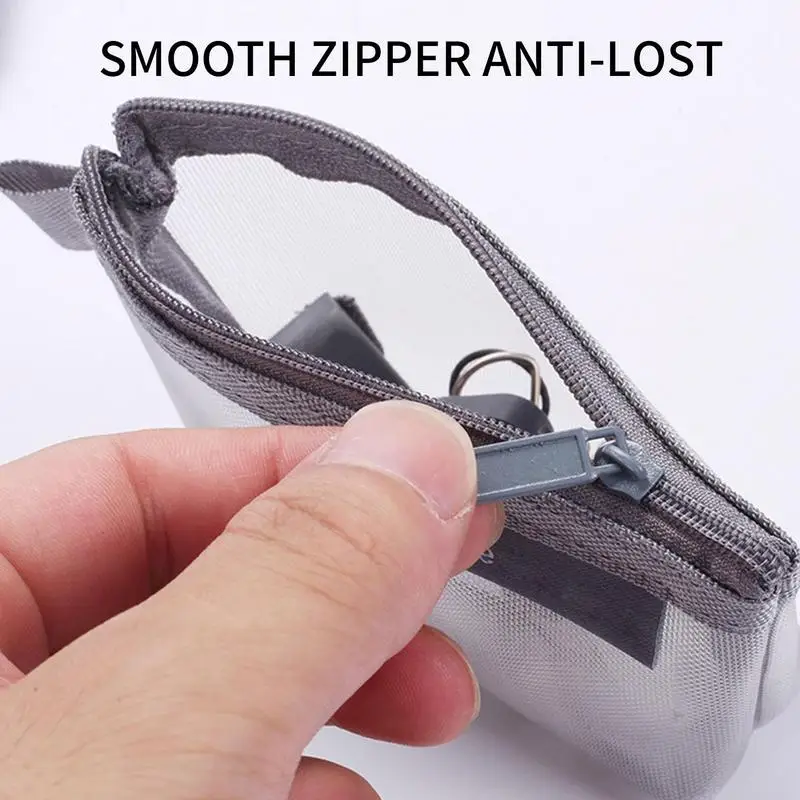 Mesh Storage Bag Three-Dimensional Triangular Change Purse Mini Nylon Credit Bags Card Bag For Shopping Outgoing Office