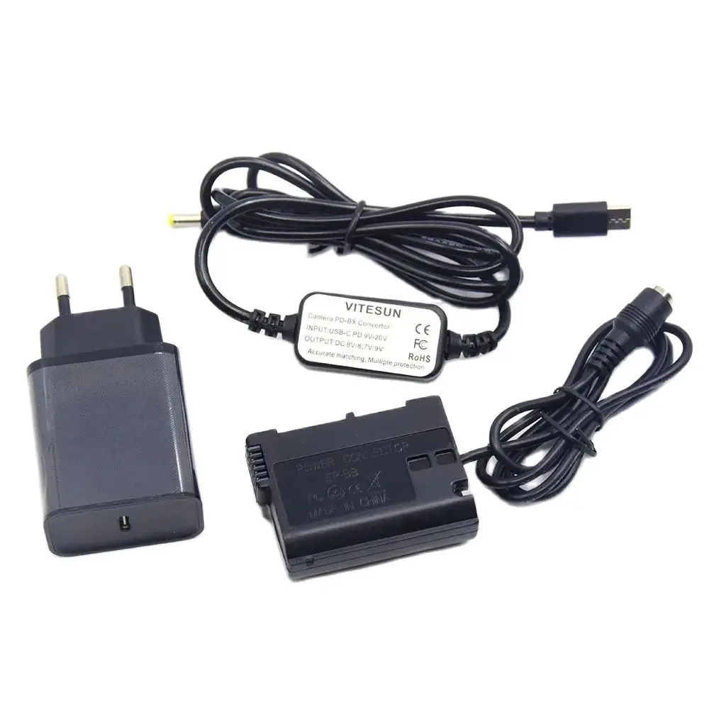 USB C to DC Cable PD Charger EP-5B EN-EL15 EN-EL15A Dummy Battery for Nikon Z6 D7000 D7100 D7200 D7500 D850 D810 D800 D800E