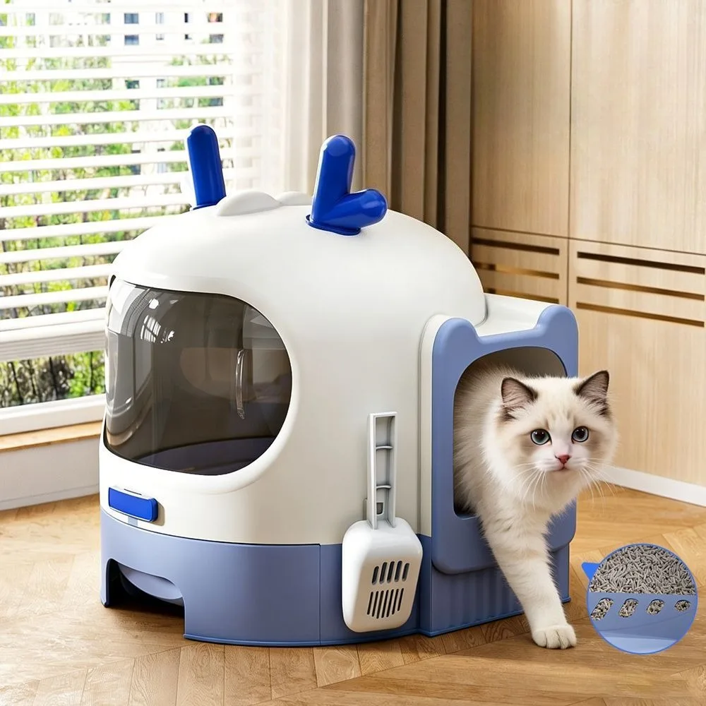 Ful Enclosed Sandbox for Cat Thickened Odor Proof Large Cat Box Drawer Den Pet Products Cats Accessories