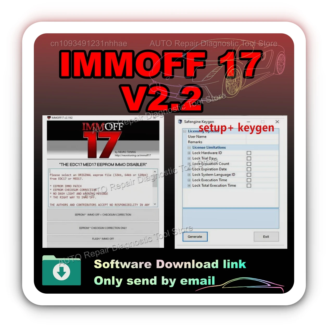 

HOTsell IMMOFF17 Software with Keygen Unlimited install EDC17 Immo Off Ecu Program NEUROTUNING Immoff 17 and install video guide