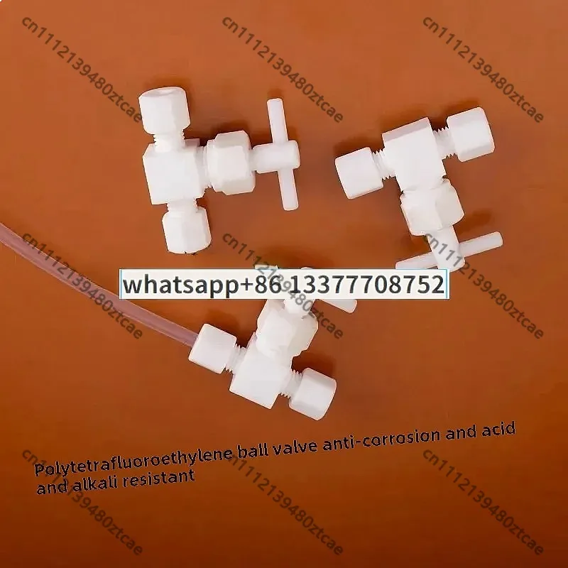 

PTFE Ball Valve 1/4 3/8 1/2 Anti-Corrosion Acid Alkali Resistant Straight-Through