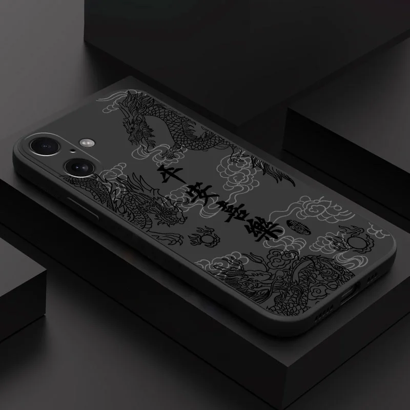 Fashion Cute Chinese Dragon Phone Case For Oppo A60 A98 A78 A38 A18 A57 A76 A36 A96 A17 A74 A54 A94 A16 A15 A93 A31 4G 5G Cover