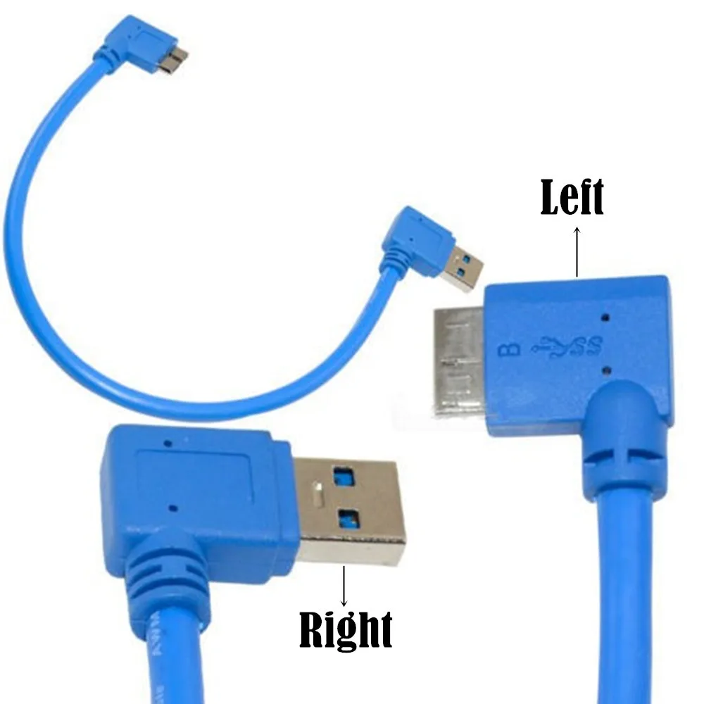 USB 3.0 AM Lewy Micro Right Bend Mobilny dysk twardy Kabel do aparatu cyfrowego Kabel USB 3.0 pod kątem 90