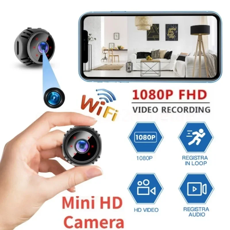 

Миниатюрная экшн-камера с Wi-Fi 1080P HD, диктофон, микровидеокамеры для умного дома, видеокамеры наблюдения с ночным видением, маленькая камера