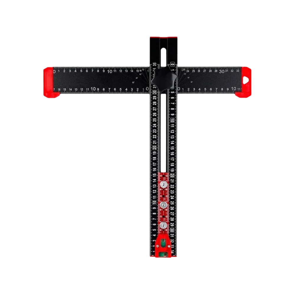 T-Square Ruler Drill Locator DIY Tools Adjustable Angle Cabinet Hardware Jig High‑precision 2in1 Woodworking Tools