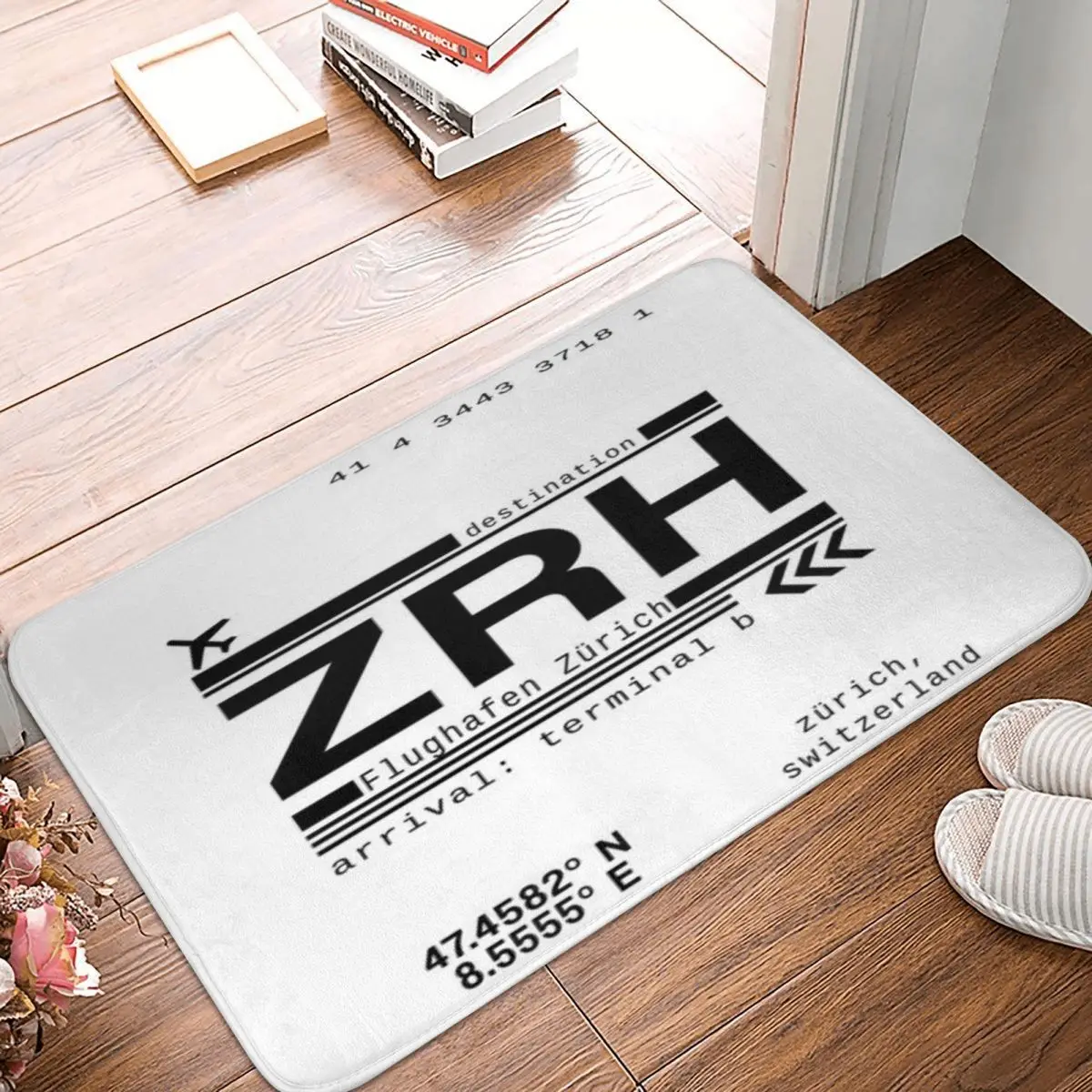 ZRH, изображение вызовов в аэропорту, принт букв, коврик для ванной