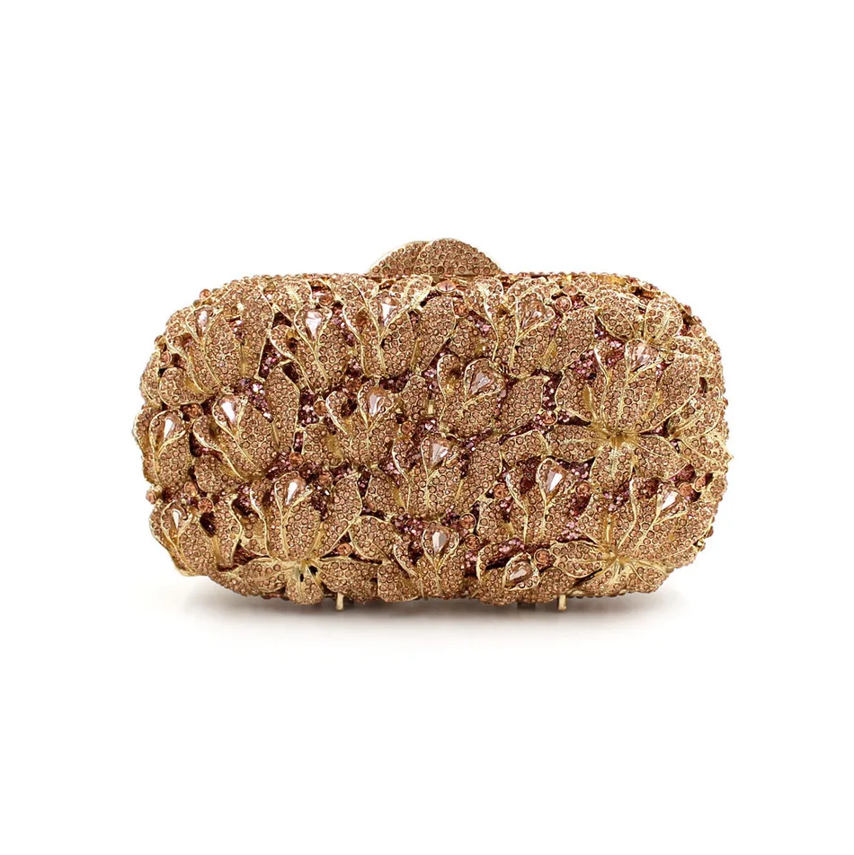 

Ladies Luxury European and American Style Hollow Out Red Shape Grape Pure Women Diamond Studded Evening Bag