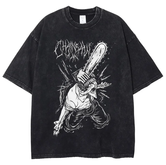 

Футболка Chainsaw Man с аниме-принтом, хлопковая, с коротким рукавом, повседневная свободная футболка для мужчин, женщин, подростков, любителей аниме, для ежедневной носки