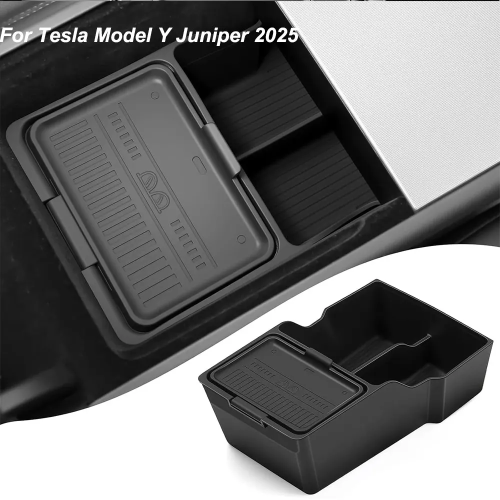 

Лоток-органайзер для центральной консоли Tesla Model Y Juniper 2026, двухслойный подлокотник, вставка для хранения консоли