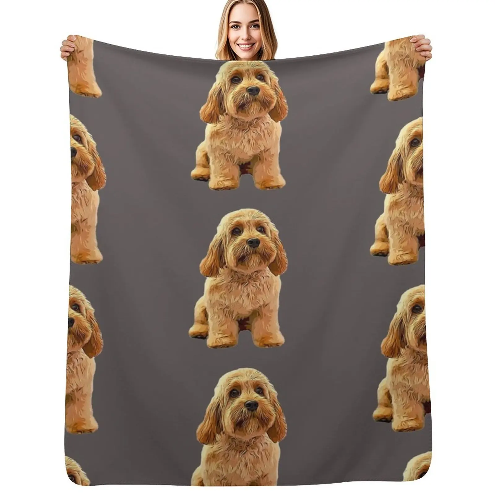 

Cavapoo Doodle Cavoodle Cockapoo Goldendoodle Labradoodle Puppy Dog Throw Blanket Ultra Plush Cozy Blanket for Napping Sleeping