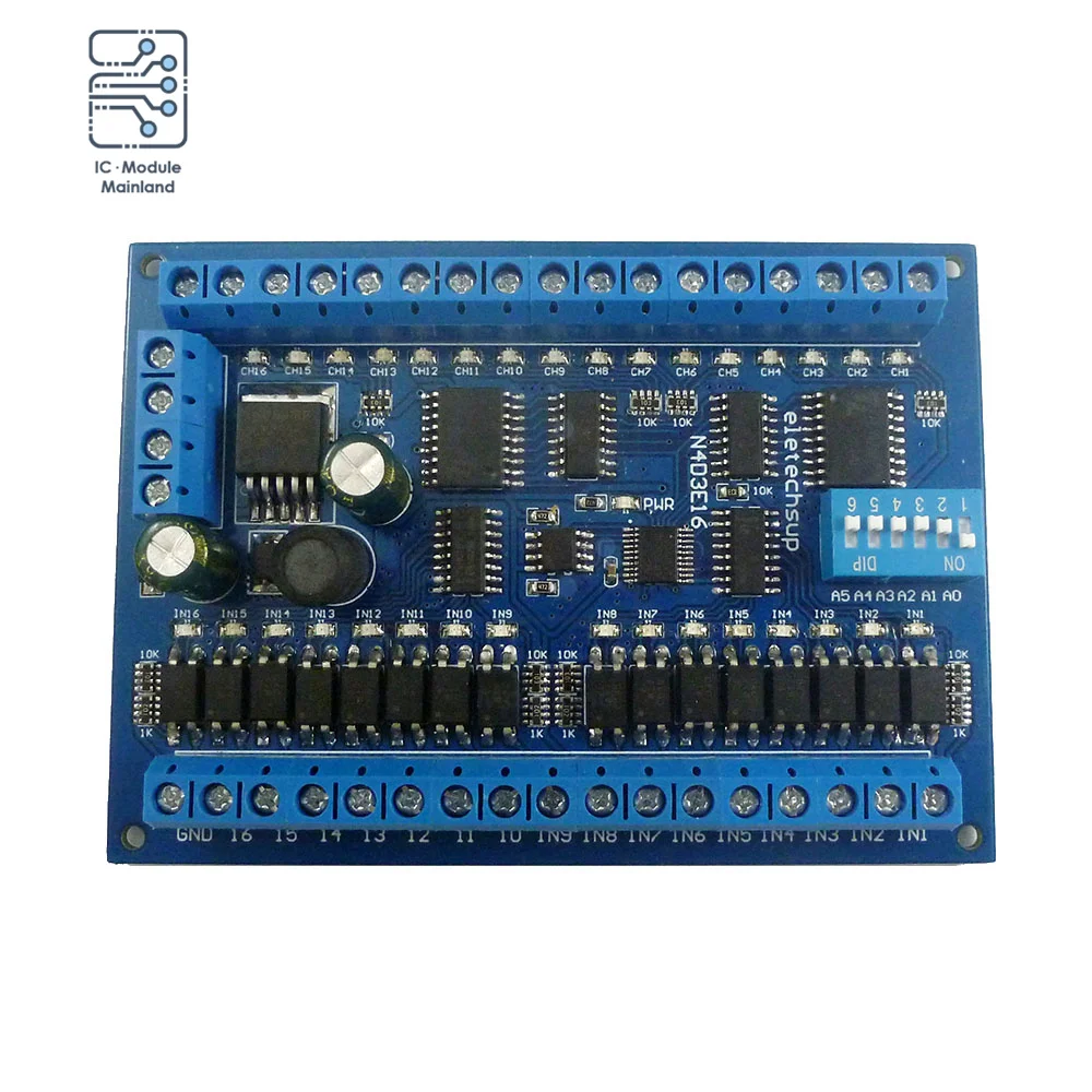 DC 12V 24V 16 Input 16 Output RS485 Remote Control Switch PLC IO expansion Board 03 06 16 Modbus RTU Module