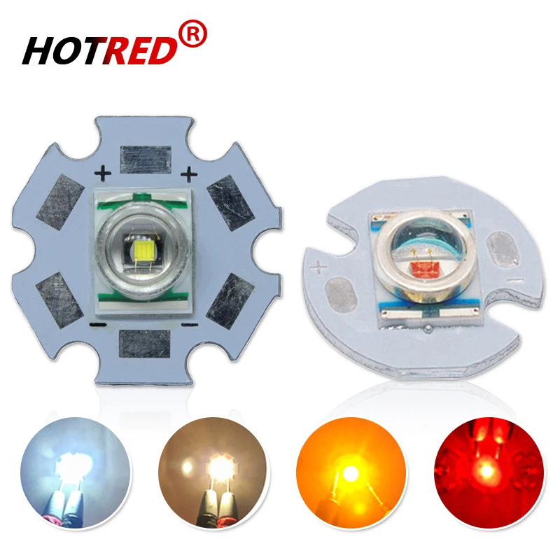 1 PCS CREE XRE Q5 LED XLamp cree xr-e Q5 led zimne neutralny ciepły biały żółty 3 W LED nadajnik zamontowany na 16mm/20mm PCB