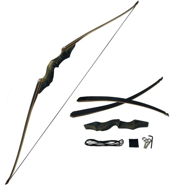 30-60lbs 60inch Archery Recurve Bow Black Takedown Longbow Lamination Right Hand for Outdoor Sports Hunting Shooting Training - view 3