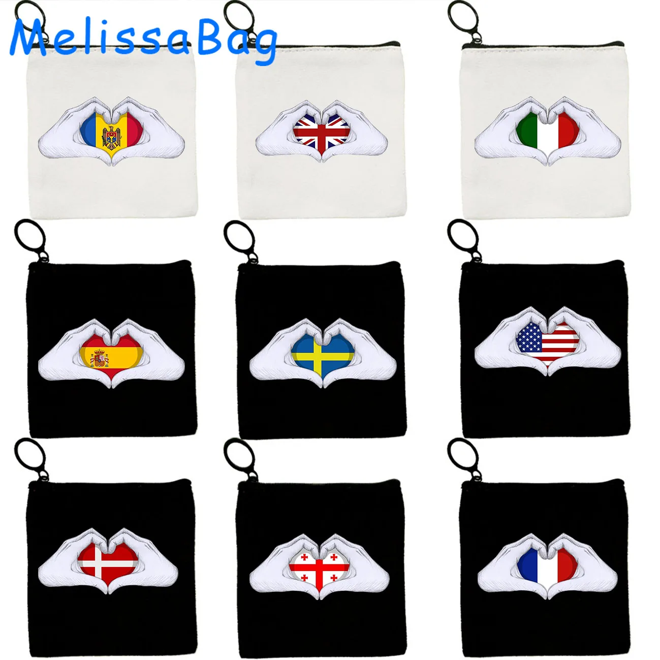 

Belgium Cyprus Denmark Estonia France Germany Iceland Ireland Italy Albania USA Spain Sweden Flag Coin Purse Key Case Bags Pouch