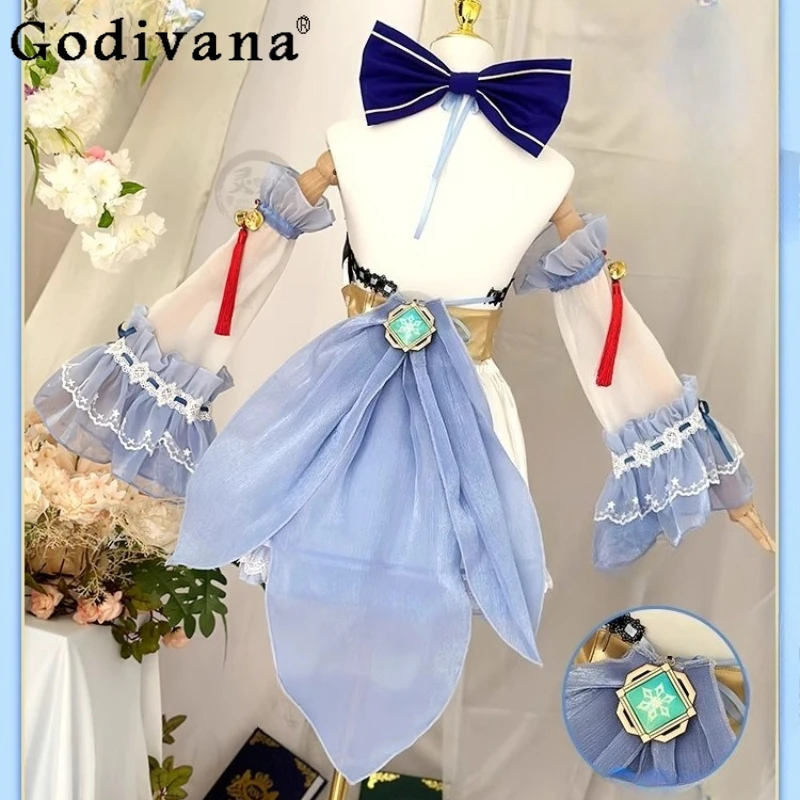 Abito da cameriera cosplay per donna Genshin Impact Set di abiti cosplay di carnevale Gioco anime femminile Abiti da festa di Halloween