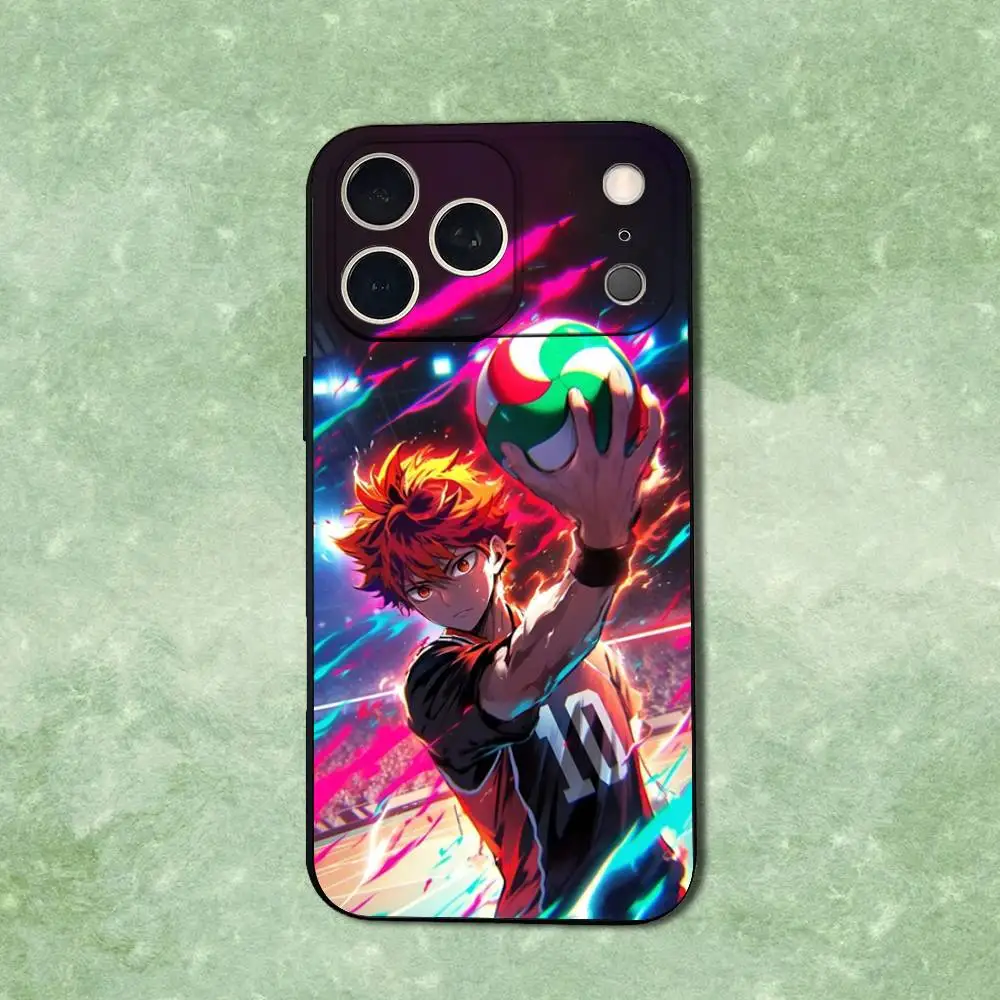 حافظة هاتف رائعة H-Haikyuus K-Karasuno لهاتف iPhone 14,13,17,12,11,16,15,Plus,Pro Max,XS,X,XR,SE,Mini,Soft غطاء أسود من السيليكون #2