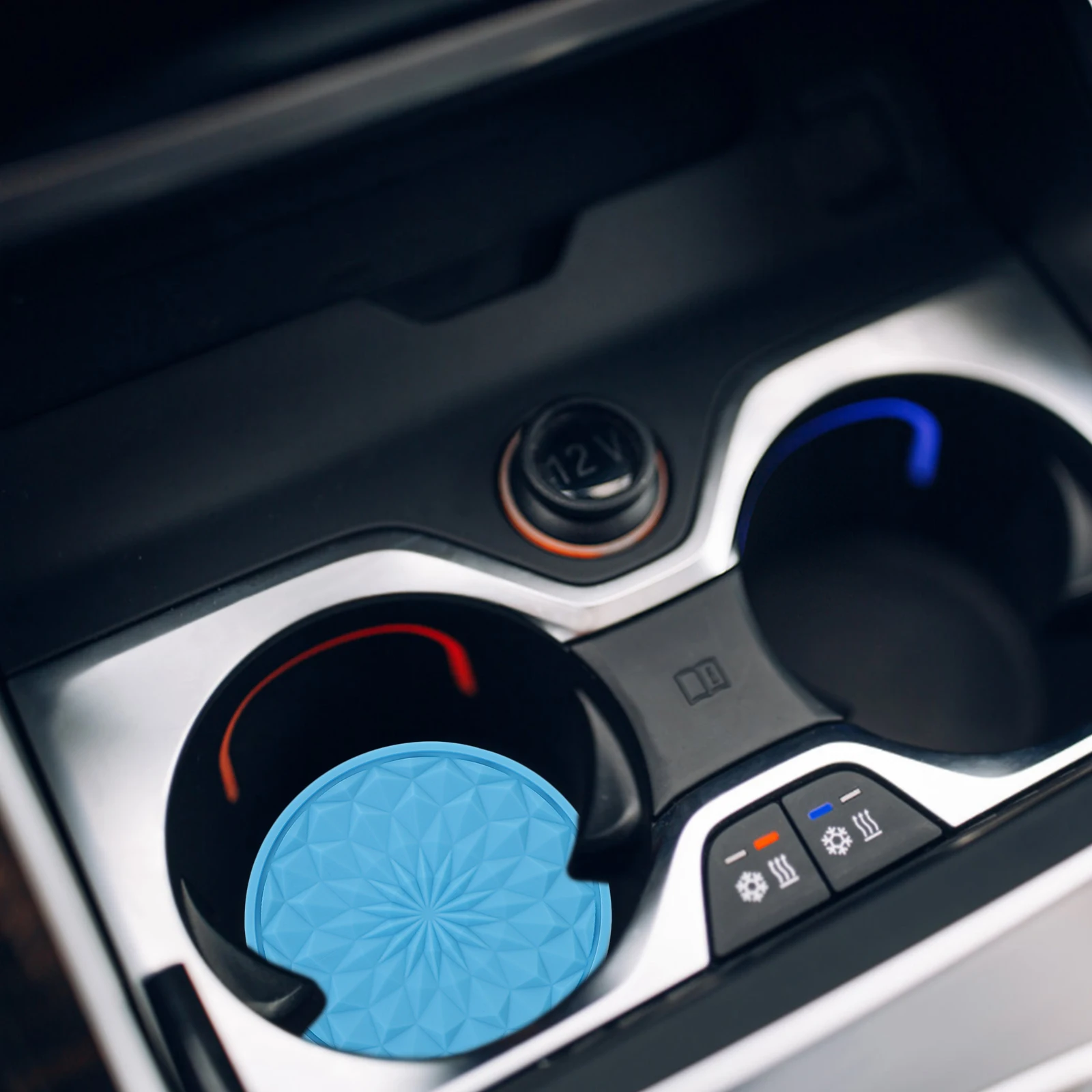 

4pcs Car Cup Coasters Non-Slip Pvc Drink Mats Universal Fit For Vehicle Interior Heat-Resistant Round Coasters Auto