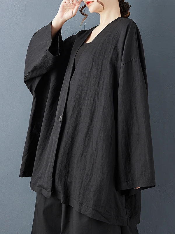 패셔너블 플러스 사이즈 여성 코트 한국 스타일 루즈 심플 단색 다용도 중간 길이 우아한 아우터웨어