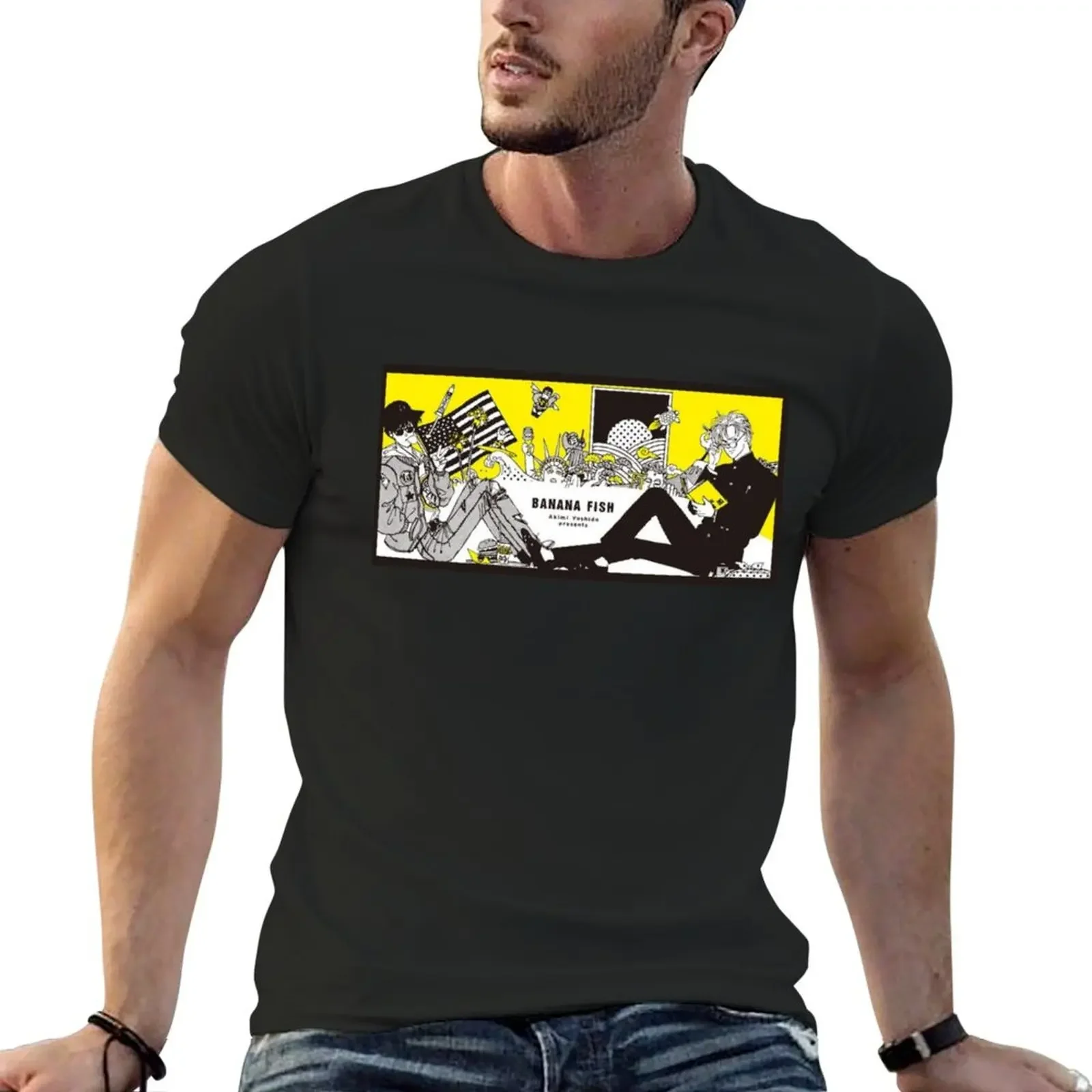 BANANA FISH Akimi Yoshida presents T-Shirt cotton graphic tees quick drying outfits for men