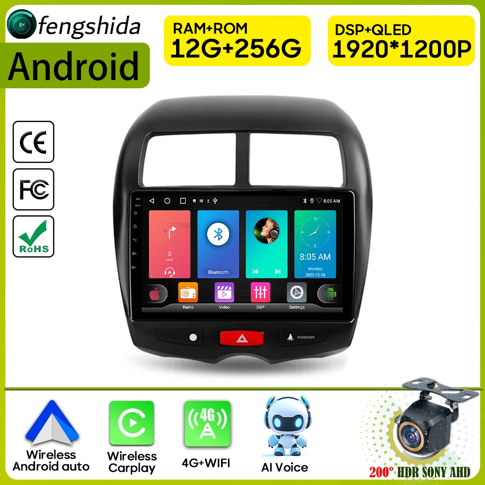 

Car Radio Carplay For Mitsubishi ASX 1 2010 - 2016 Navigation GPS Android Auto Stereo Multimedia Player 4G BT Wifi Video No 2din