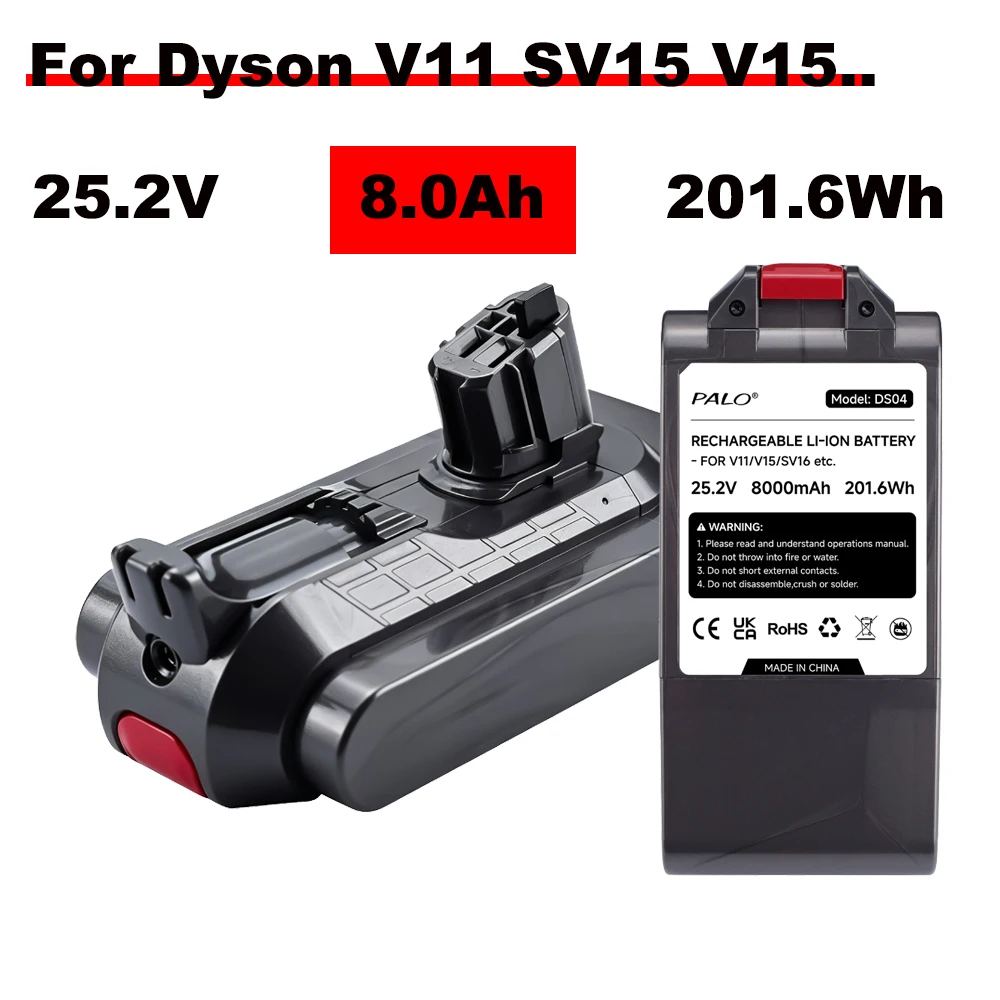 25.2V 8.0ah Battery for Dyson V11 SV15 SV14 Series V11 Absolute V11 Fluffy  V11 Extra V15 Detect Absolute Vacuum Cleaner Animal