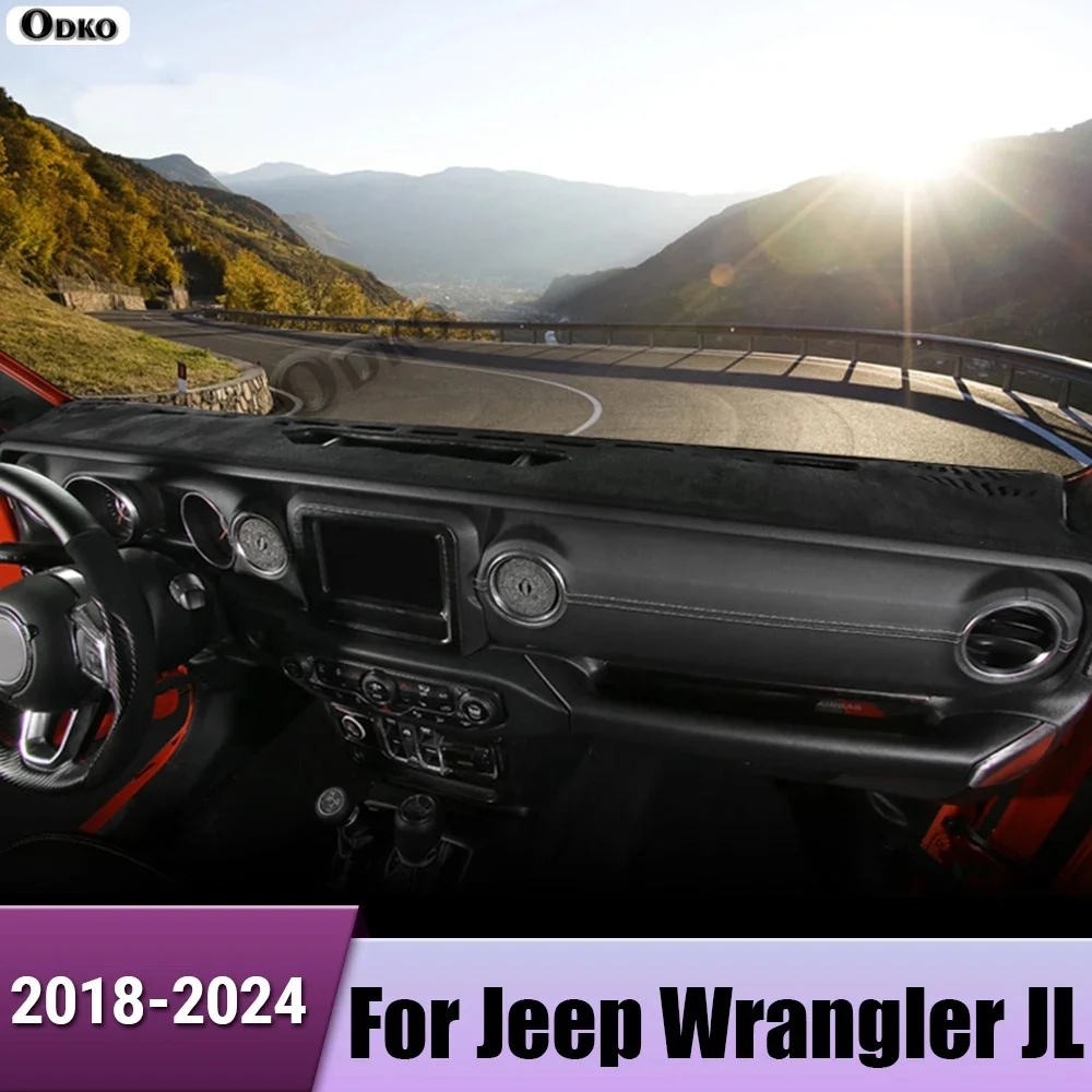 

Car Dashboard Avoid light Pad Instrument Platform Cover Mat For Jeep Wrangler JL 2018 2019 2020 2021 2022 2023 2024 Accessories