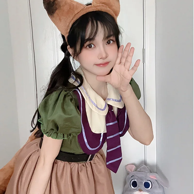 Zootopia Judy Cosplay Jurk Voor Vrouwen Cosplay Anime Judy Hopps Jurk Cartoon Gezamenlijke Stijl Jurk Cosplay Meid Konijn Doek