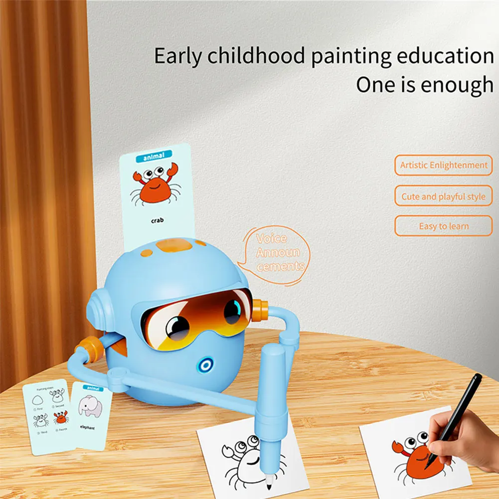 1 セットインタラクティブ教育描画ロボット学習おもちゃ 100 カード早期教育玩具女の子と男の子就学前学習