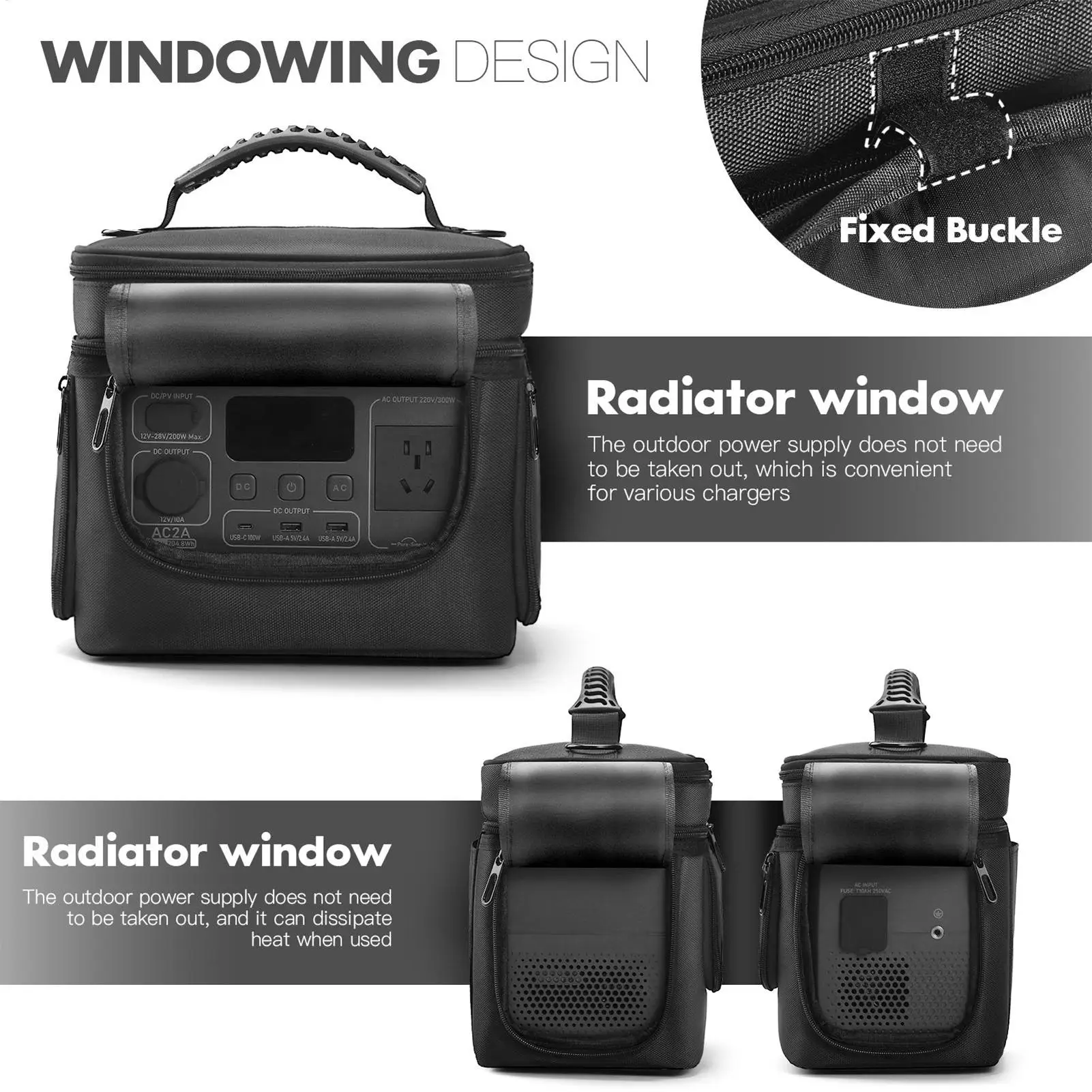 Outdoor Power Station Bag Shock Proof Anti Drop Pouch Protective Waterproof Cover For Travel Camping Backpacking RV Tailgating