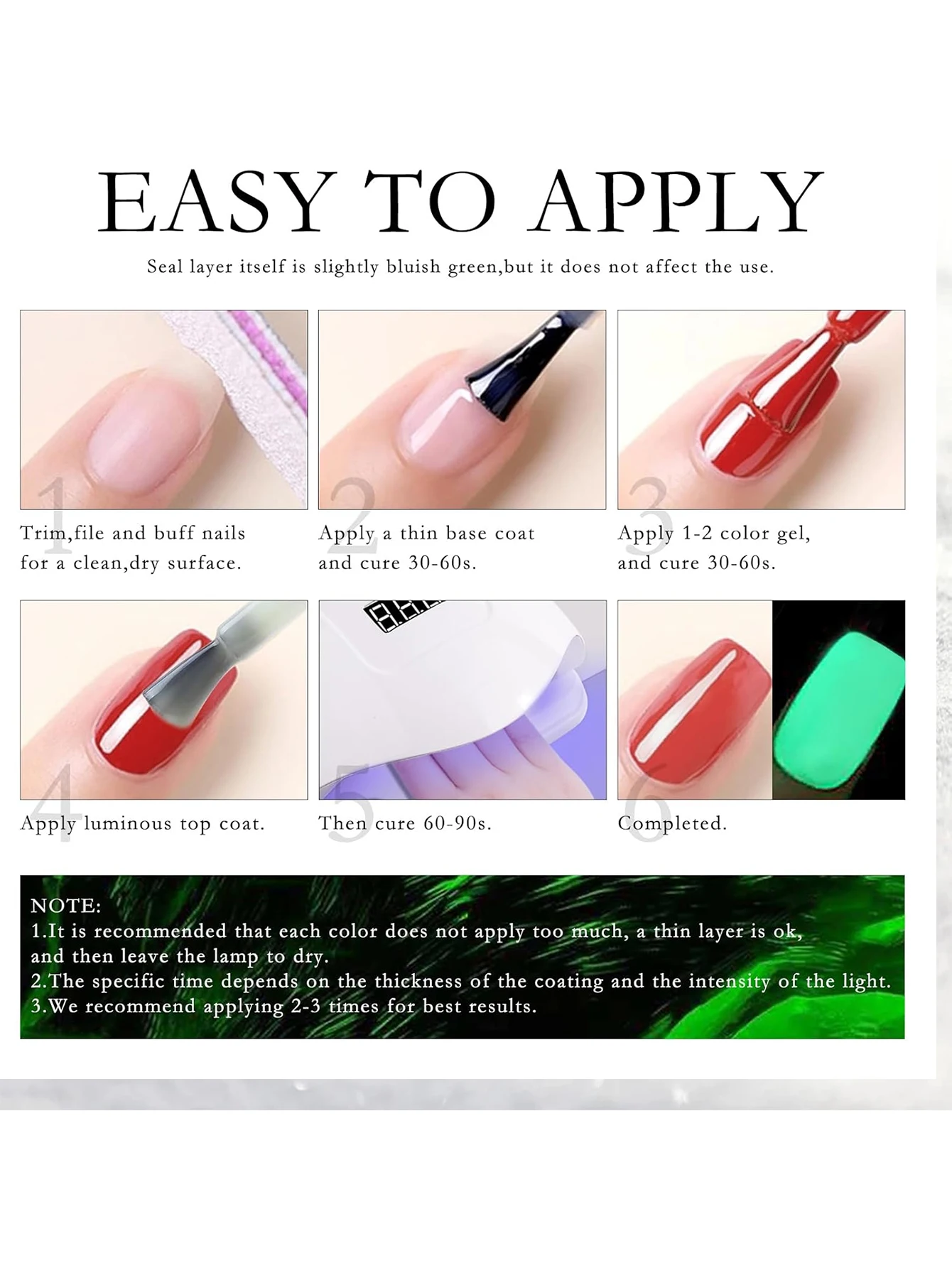 قطعة واحدة من معطف علوي من جل الأظافر المتوهج، معطف علوي من جل الأظافر المتوهج يدوم طويلاً لفن الأظافر، معطف علوي شفاف، مثالي لحفلات الهالوين