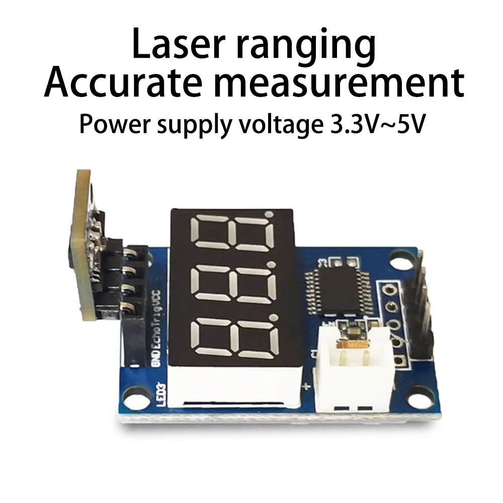 Time of Flight Ranging Sensor 3.3V-5V ToF VL53L0X Laser Ranging Module 3-bit Shuma Display Ultrasonic Ranging Board 2M