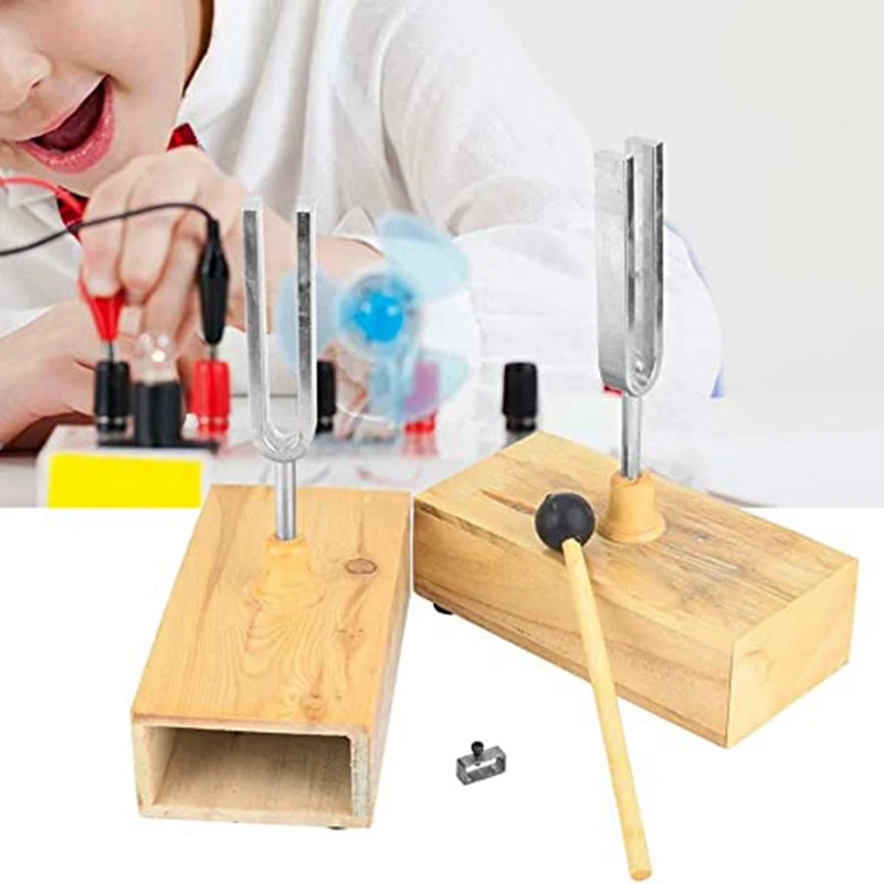 Imagem -02 - Tuning Fork com Wood Resonator Box Instrumento Experimental Tuning Fork Knocker 440hz Pcs