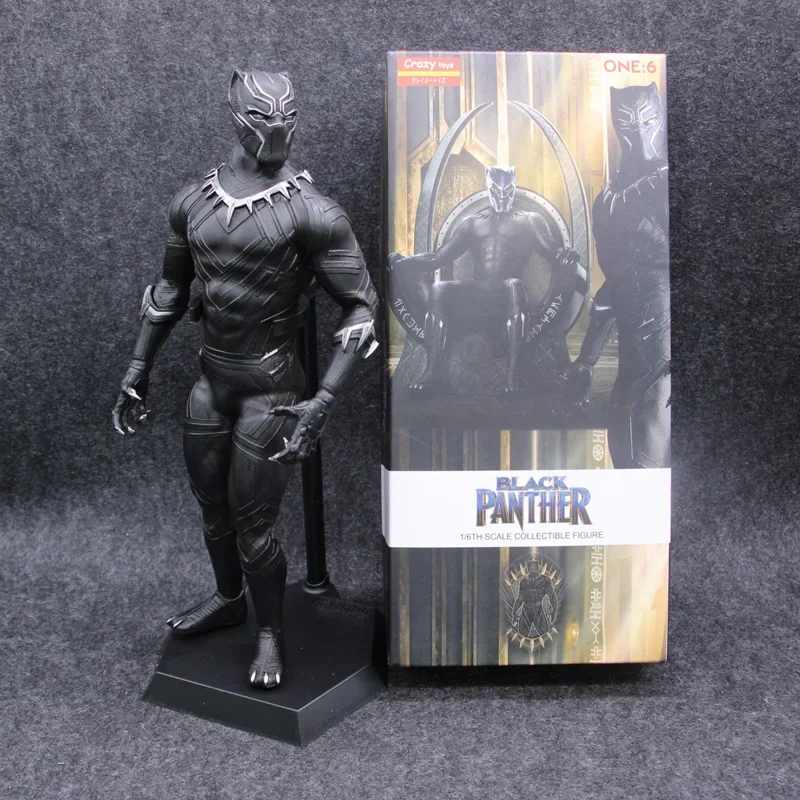 

Marvel The Avengers Infinity War Action Figure Toys Black Panther Figurine Super Hero PVC 28cm Model Ornaments Gifts color box