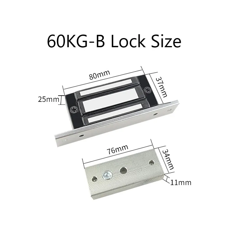 DC12V & 24V 60kg  Electromagnetic Door Lock Pure Copper Coil 120lbs Holding Force For Door Cabinet  Magnetic Electric Control