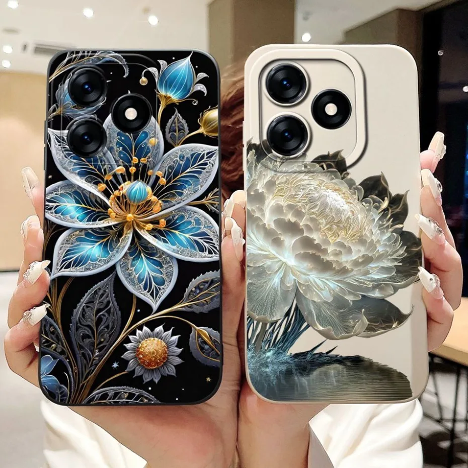 

Красивый чехол для телефона с цветочным принтом для Realme C53 C51 C51s, мягкий силиконовый противоударный чехол для Realme C51 C51S C53 4G, чехлы-бамперы