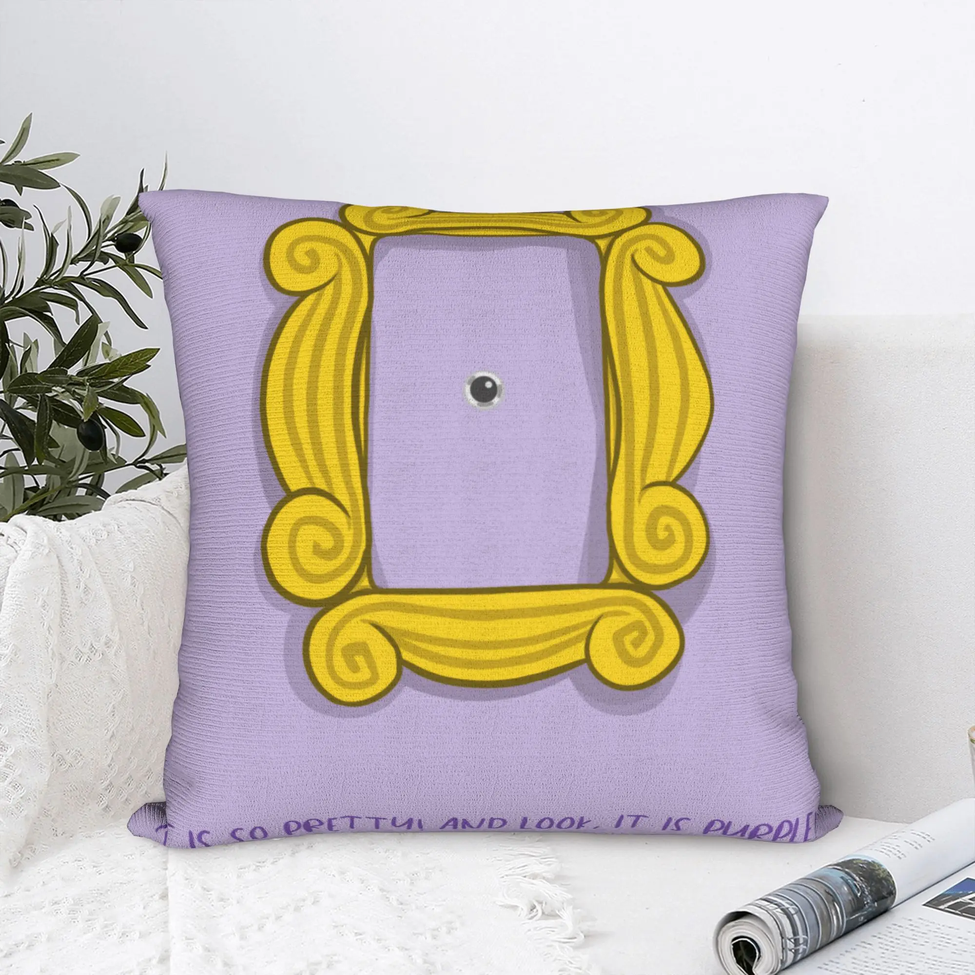 Purple frame Door Friends Pillowcase Soft Cushion Cover Decoration Classic TV Show Funny Pillow Case Cover Home Zippered 45*45cm