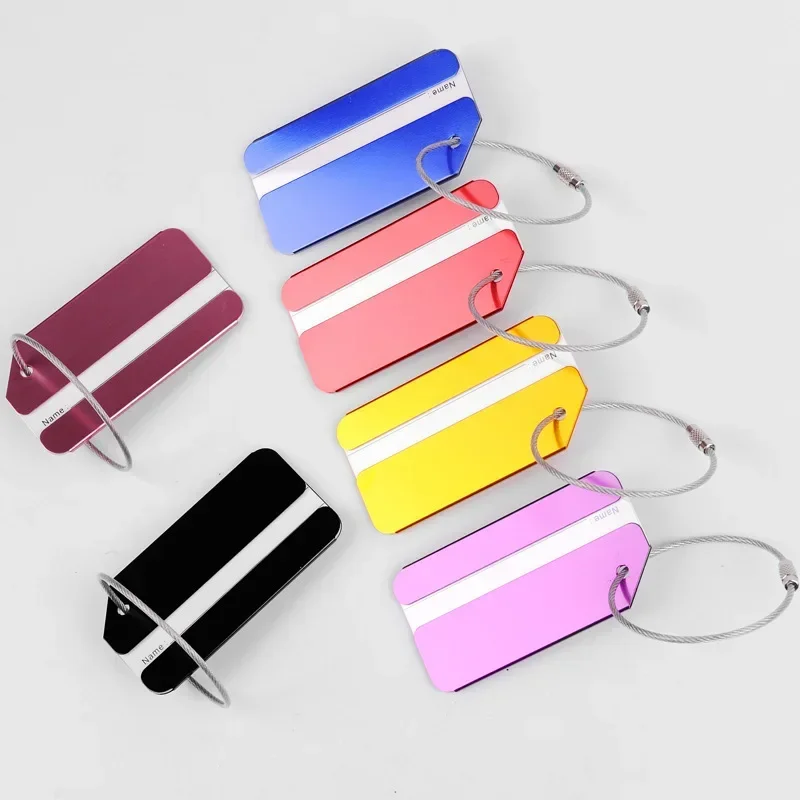 Metal Travel Luggage Tags Baggage Name Tags Suitcase Address Label Holder Aluminium Alloy Travel Vacances Flight Accesoires