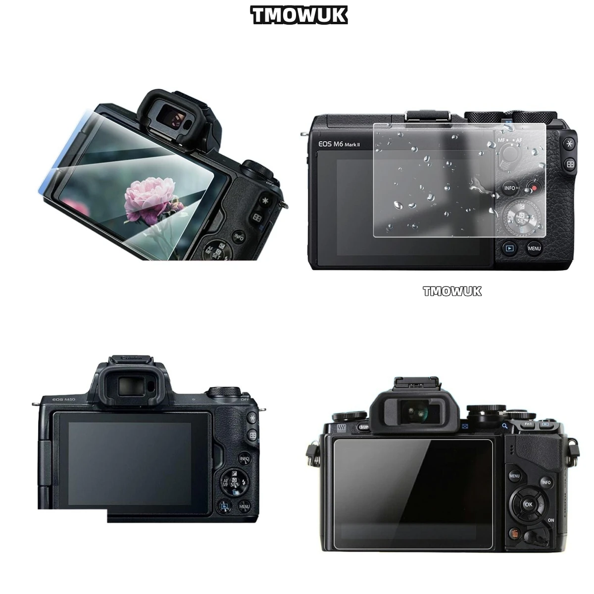 

​​For Canon EOSRP M6II M6 M50 M100 - Bubble-Free Tempered Glass Protector, 9H Scratch Resistant HD Camera Screen​​