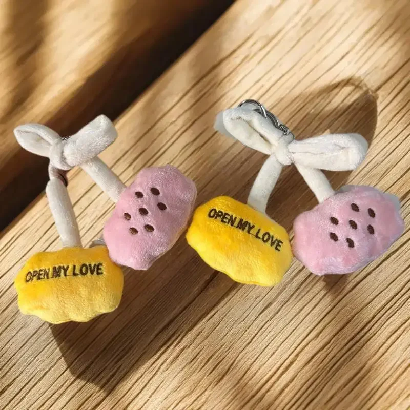 

Adorable Cherry Bow Plush Doll Keychain in 1/2 Sets, Girls' Bag Charms, Backpack Pendants, Stuffed Toy Ragdoll Gifts.
