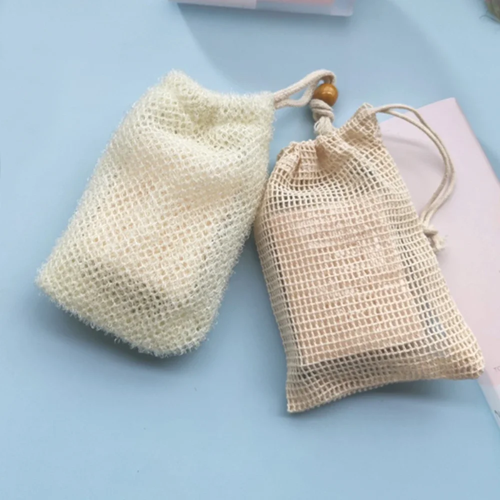 1PC Cotton Linen Soap Bag - Natural, Eco-friendly, Hangable & Excellent Foaming Mesh