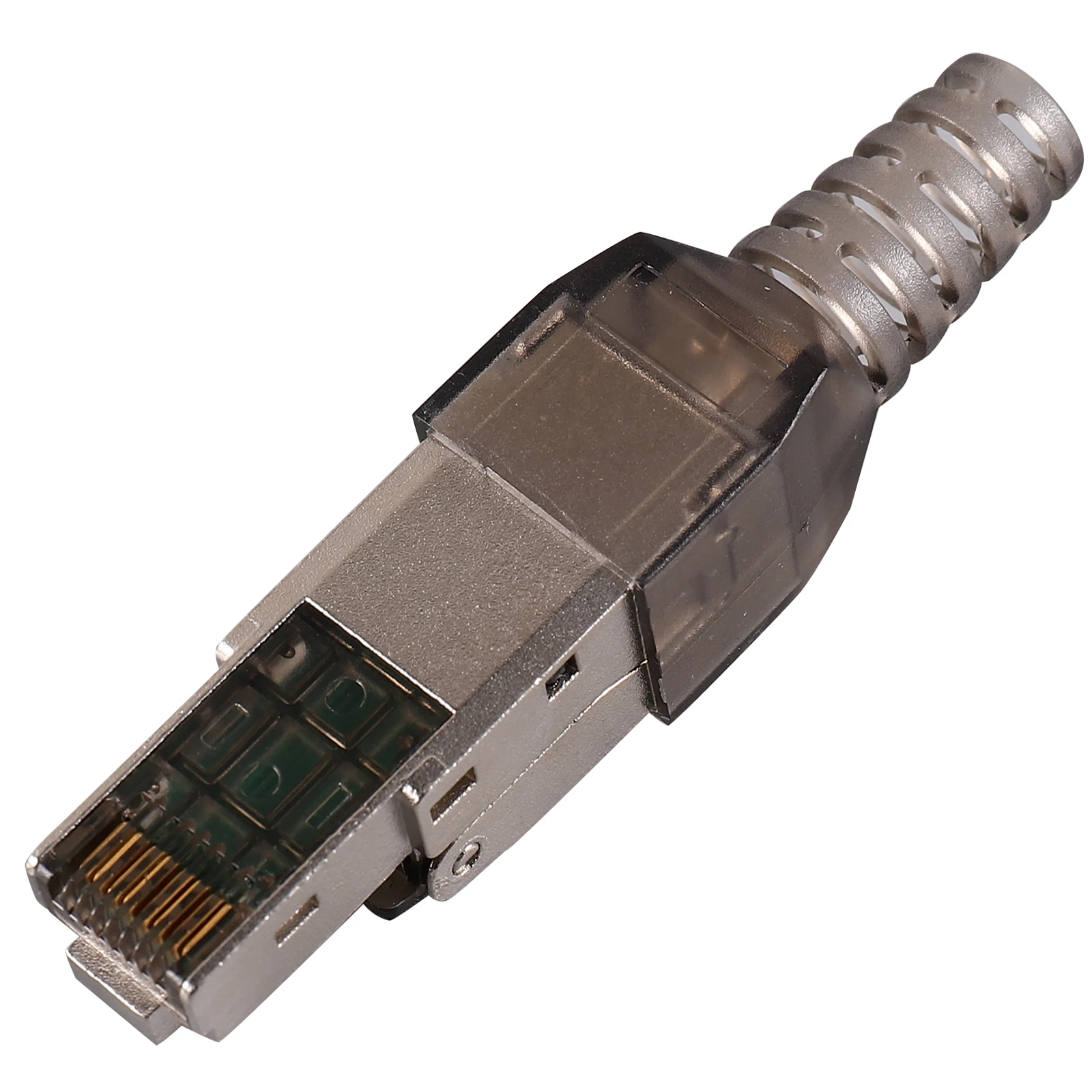 

Cat 6A Rj45 Connector Pass Through Tool-Free Shielded Ethernet Cable Modular Plug Zinc Alloy Copper Material for Stable Network