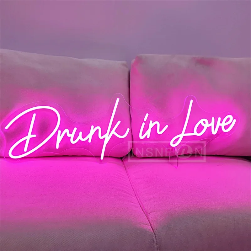 LED Neon Wall Art Sign, Drunk in Love, Lighting, Home Art, Wall Decoration, Bar Room, Wedding, Birthday Party Gifts