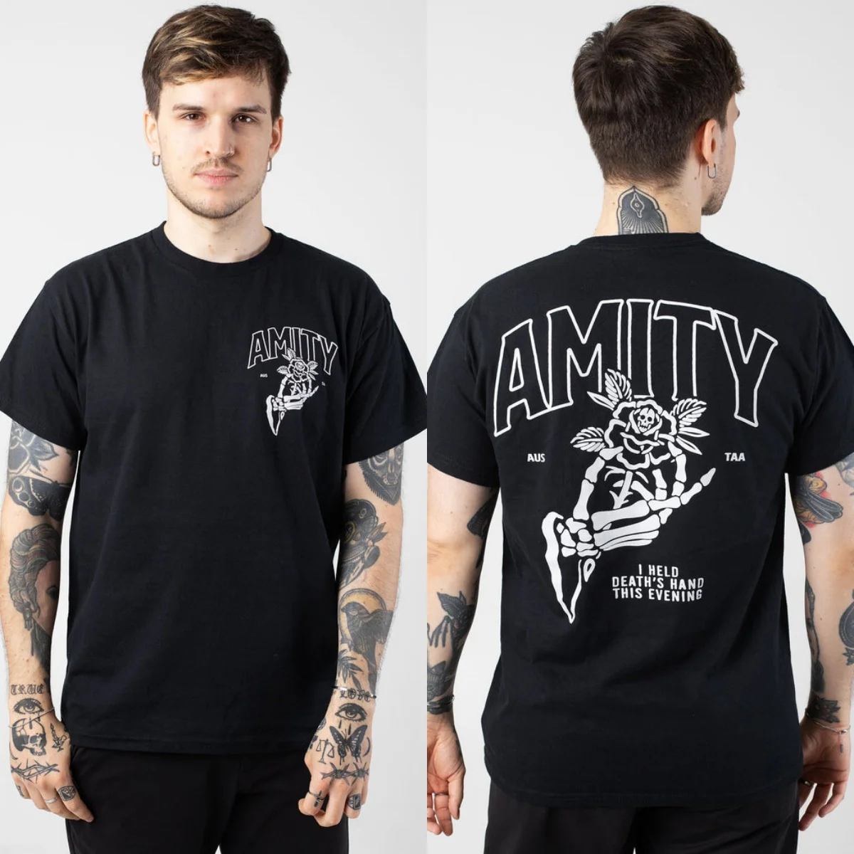 Neues The Amity Affliction Grafik-Baumwoll-T-Shirt, Unisex, Sommer, kurzärmelig, modisches Marken-T-Shirt, luxuriöses, lässiges Vintage-T-Shirt – Detail 5