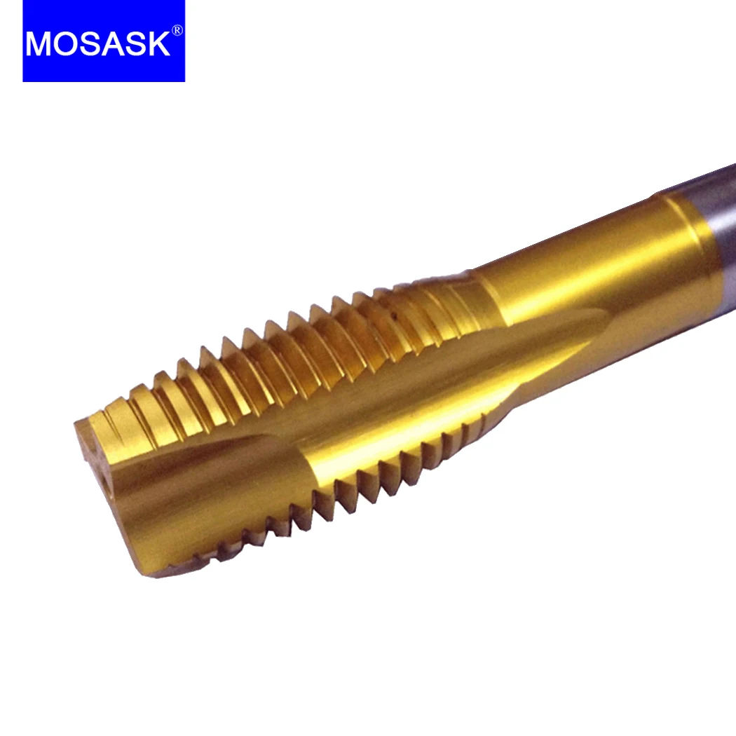 MOSASK 1pc M2 M4 M8 M16 M10 M12 CNC JIS PO CNC JIS Extrusion Straight Spiral Flute Groove Through Blind HSS Machine Screw Taps